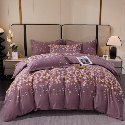 91家纺网 家纺一手货源 找家纺 晶缦 2023新款格林系列全棉活性磨毛多规格四件套 玲珑秀