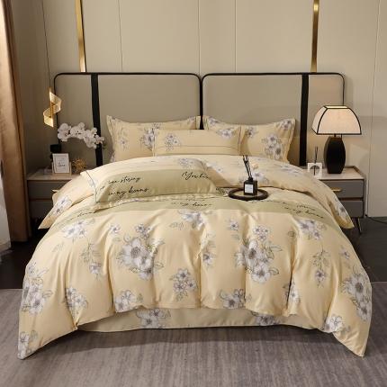 91家纺网 家纺一手货源 找家纺 晶缦 2023新款格林系列全棉活性磨毛多规格四件套 瑞丽