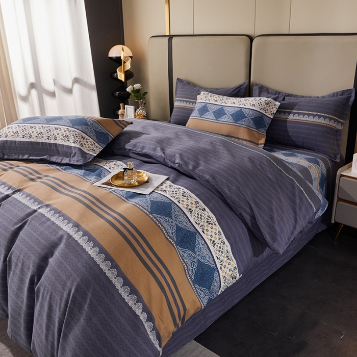 91家纺网 家纺一手货源 找家纺 (总)2024新款格林系多规格活性全棉磨毛四件套保暖加厚纯棉磨毛四件套