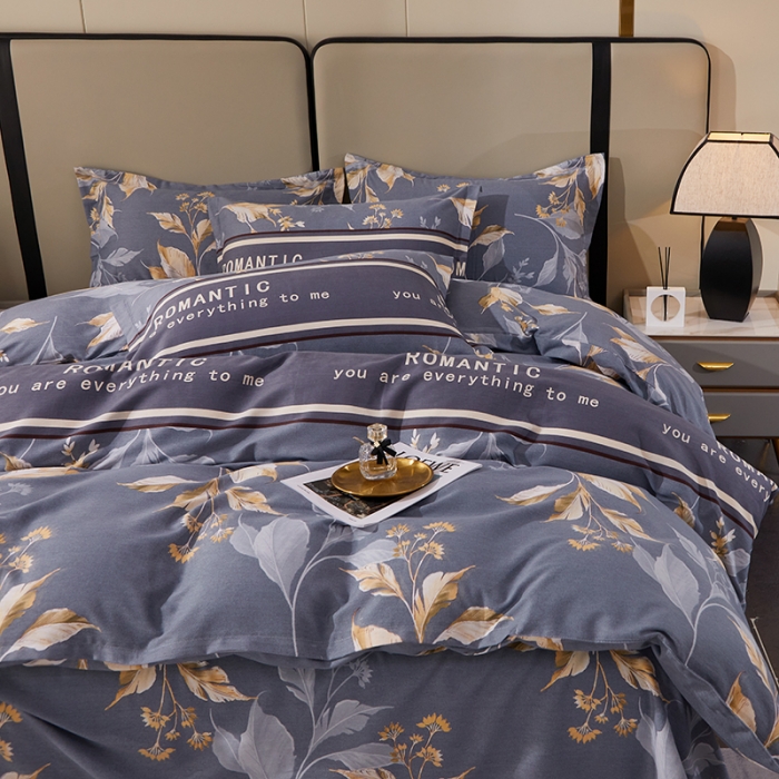 91家纺网 家纺一手货源 找家纺 晶缦 2023新款格林系列全棉活性磨毛多规格四件套 镜中花