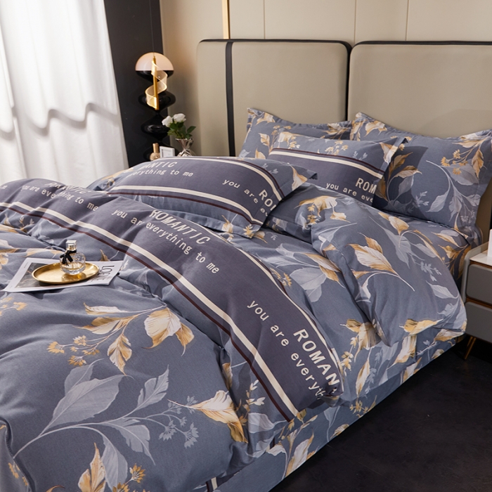 91家纺网 家纺一手货源 找家纺 晶缦 2023新款格林系列全棉活性磨毛多规格四件套 镜中花