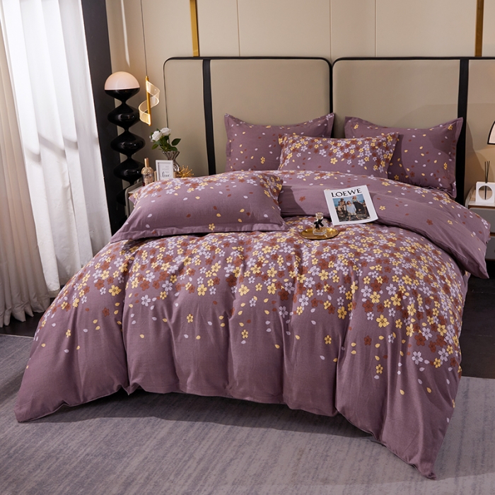 91家纺网 家纺一手货源 找家纺 晶缦 2023新款格林系列全棉活性磨毛多规格四件套 玲珑秀