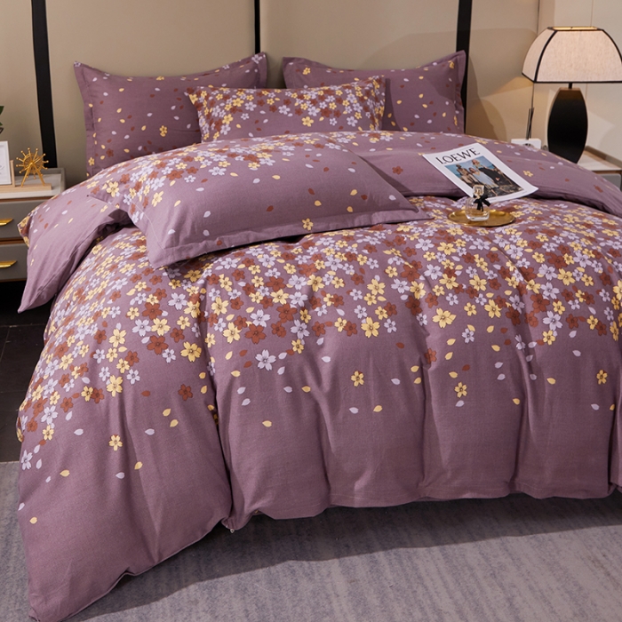 91家纺网 家纺一手货源 找家纺 晶缦 2023新款格林系列全棉活性磨毛多规格四件套 玲珑秀