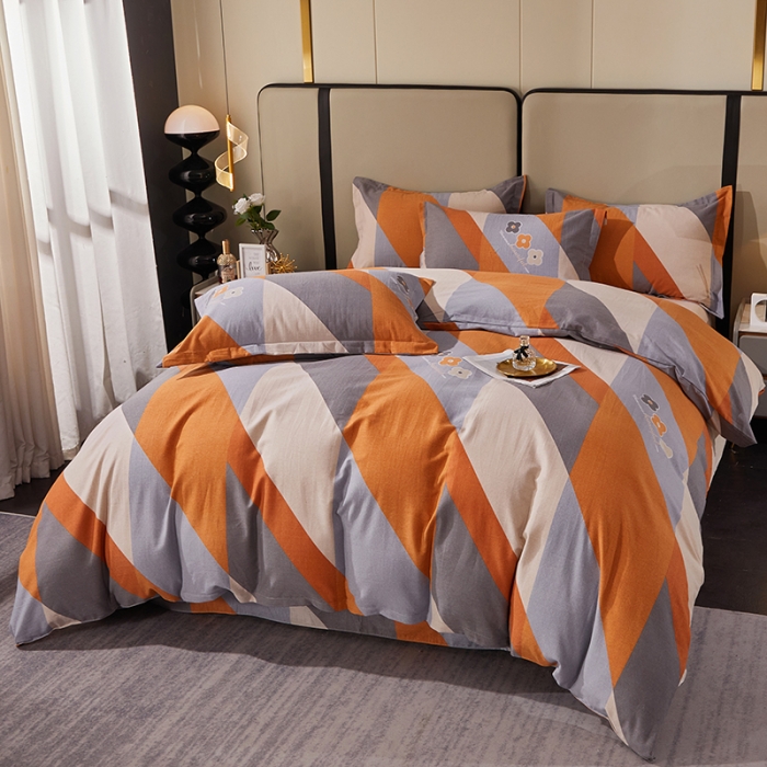 91家纺网 家纺一手货源 找家纺 晶缦 2023新款格林系列全棉活性磨毛多规格四件套 曼妙花絮