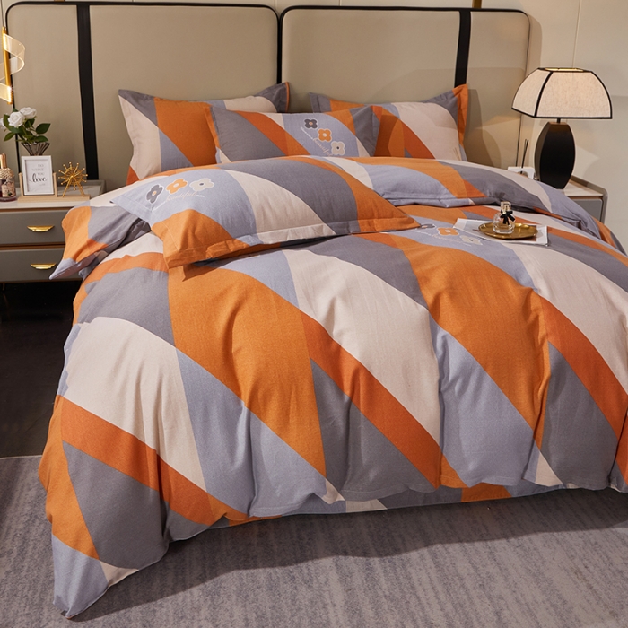 91家纺网 家纺一手货源 找家纺 晶缦 2023新款格林系列全棉活性磨毛多规格四件套 曼妙花絮