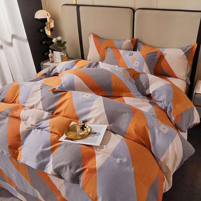 91家纺网 家纺一手货源 找家纺 晶缦 2023新款格林系列全棉活性磨毛多规格四件套 曼妙花絮