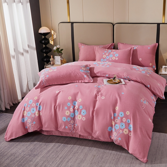 91家纺网 家纺一手货源 找家纺 晶缦 2023新款格林系列全棉活性磨毛多规格四件套 沁香