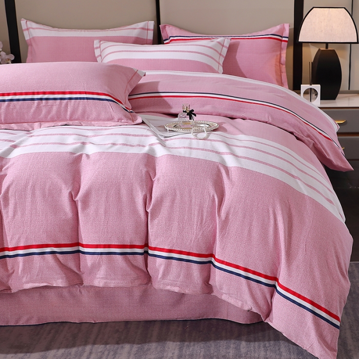 91家纺网 家纺一手货源 找家纺 晶缦 2023新款格林系列全棉活性磨毛多规格四件套 爱伦粉