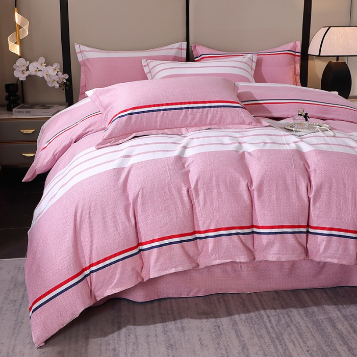 91家纺网 家纺一手货源 找家纺 晶缦 2023新款格林系列全棉活性磨毛多规格四件套 爱伦粉