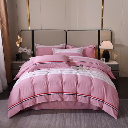 晶缦 2023新款格林系列全棉活性磨毛多规格四件套 爱伦粉