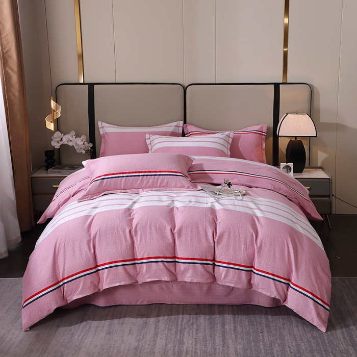 91家纺网 家纺一手货源 找家纺 晶缦 2023新款格林系列全棉活性磨毛多规格四件套 爱伦粉