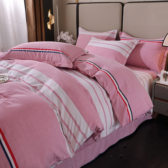 91家纺网 家纺一手货源 找家纺 晶缦 2023新款格林系列全棉活性磨毛多规格四件套 爱伦粉