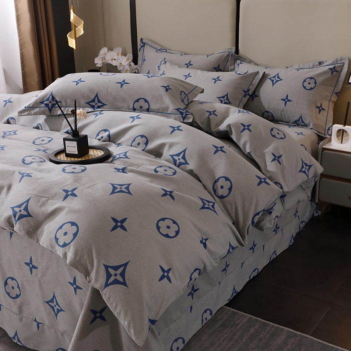 91家纺网 家纺一手货源 找家纺 晶缦 2023新款格林系列全棉活性磨毛多规格四件套 路易斯