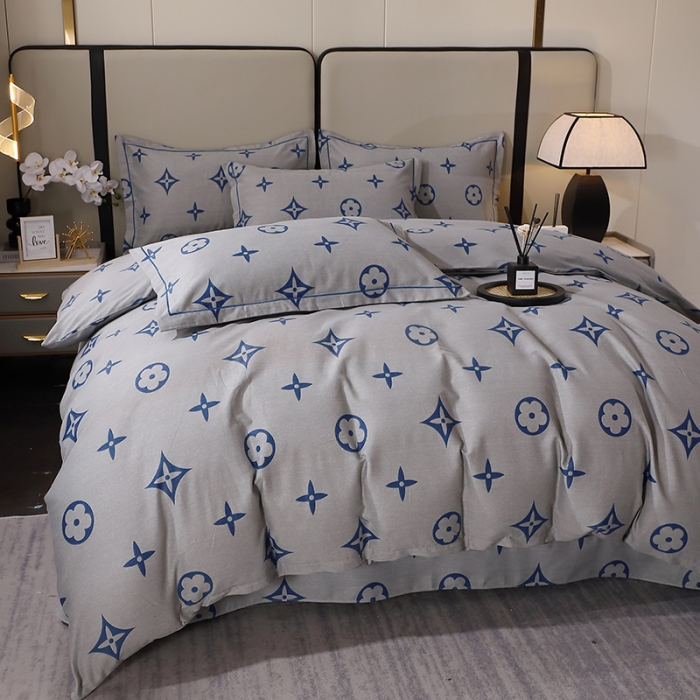 91家纺网 家纺一手货源 找家纺 晶缦 2023新款格林系列全棉活性磨毛多规格四件套 路易斯