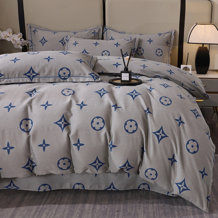 91家纺网 家纺一手货源 找家纺 晶缦 2023新款格林系列全棉活性磨毛多规格四件套 路易斯