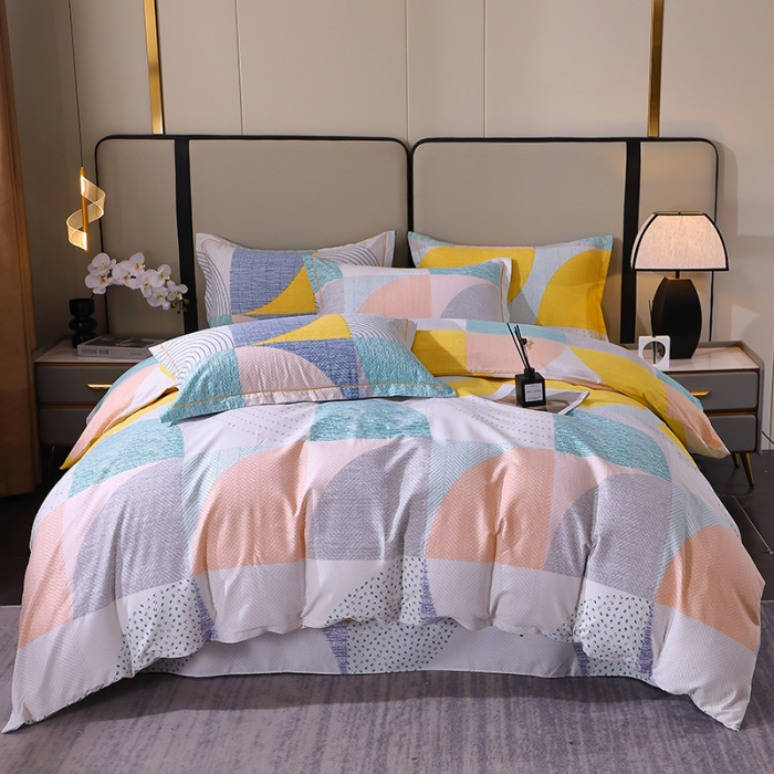 91家纺网 家纺一手货源 找家纺 晶缦 2023新款格林系列全棉活性磨毛多规格四件套 美好时光