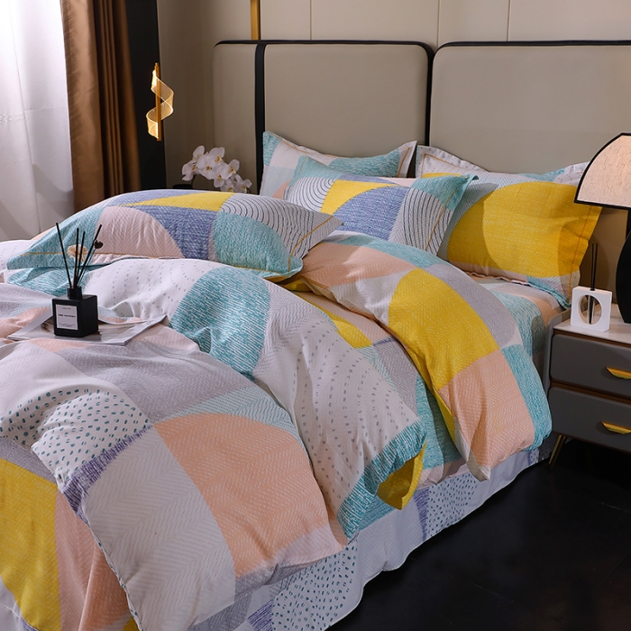 91家纺网 家纺一手货源 找家纺 晶缦 2023新款格林系列全棉活性磨毛多规格四件套 美好时光