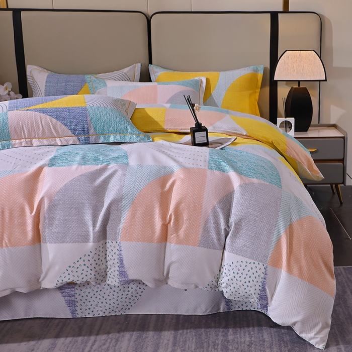 91家纺网 家纺一手货源 找家纺 晶缦 2023新款格林系列全棉活性磨毛多规格四件套 美好时光