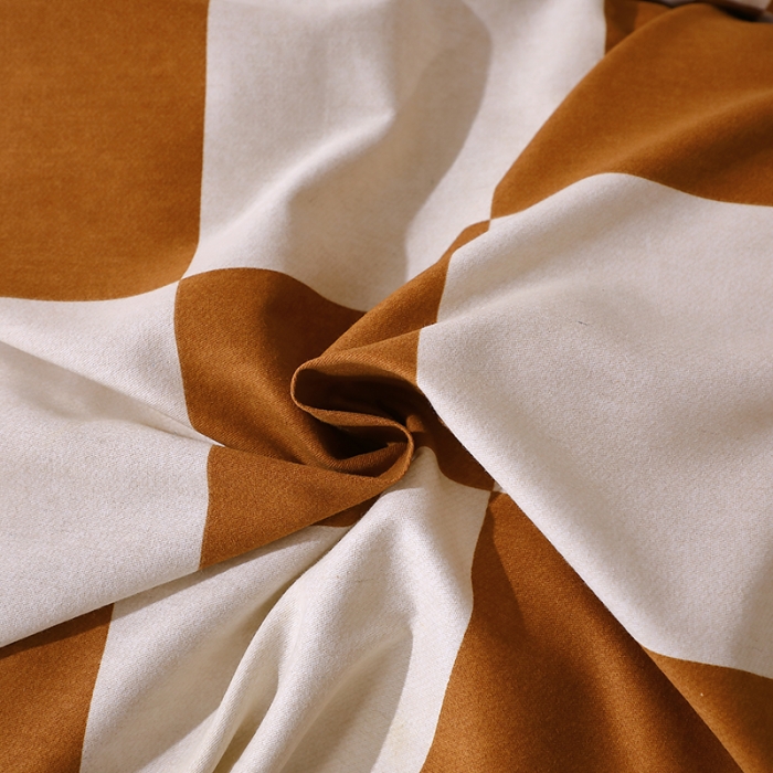 91家纺网 家纺一手货源 找家纺 晶缦 2023新款格林系列全棉活性磨毛多规格四件套 棋盘格桔