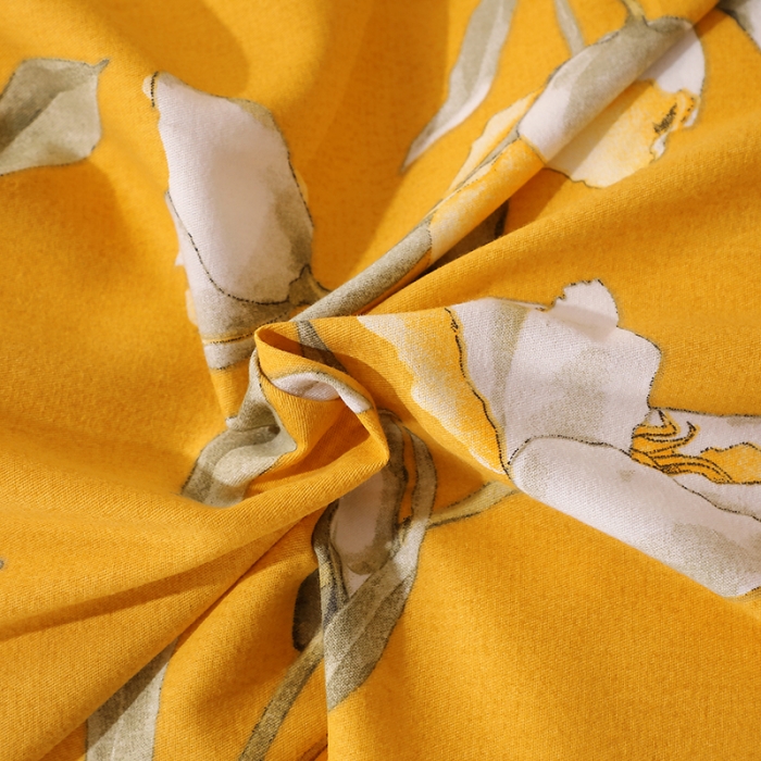 91家纺网 家纺一手货源 找家纺 晶缦 2023新款格林系列全棉活性磨毛多规格四件套 如月梦黄