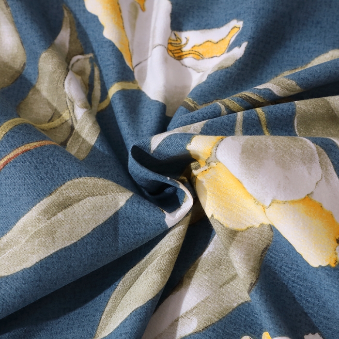 91家纺网 家纺一手货源 找家纺 晶缦 2023新款格林系列全棉活性磨毛多规格四件套 如月梦蓝