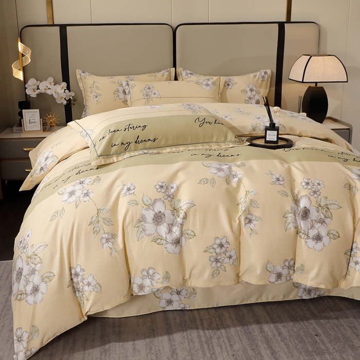 91家纺网 家纺一手货源 找家纺 晶缦 2023新款格林系列全棉活性磨毛多规格四件套 瑞丽