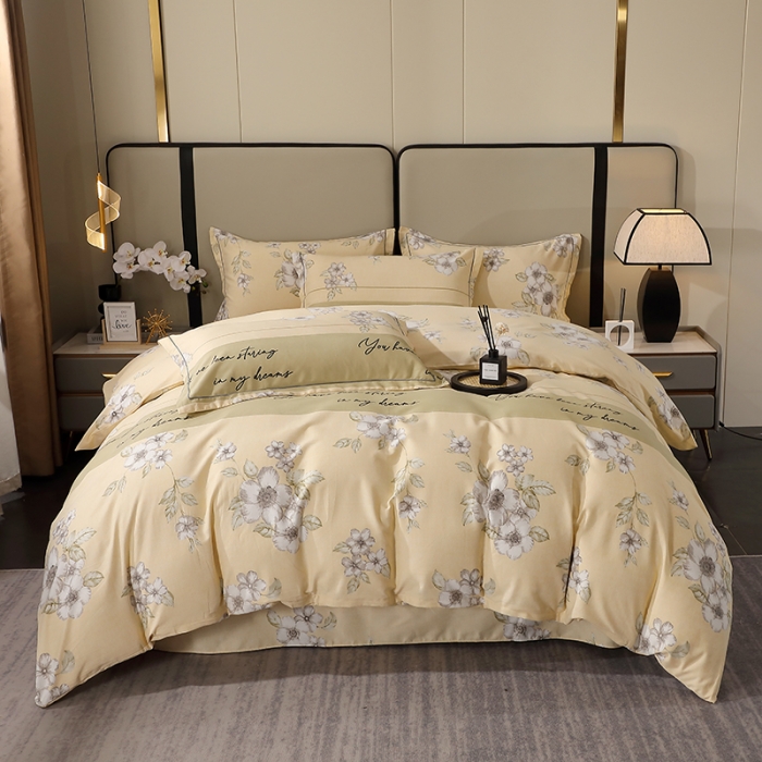 91家纺网 家纺一手货源 找家纺 晶缦 2023新款格林系列全棉活性磨毛多规格四件套 瑞丽