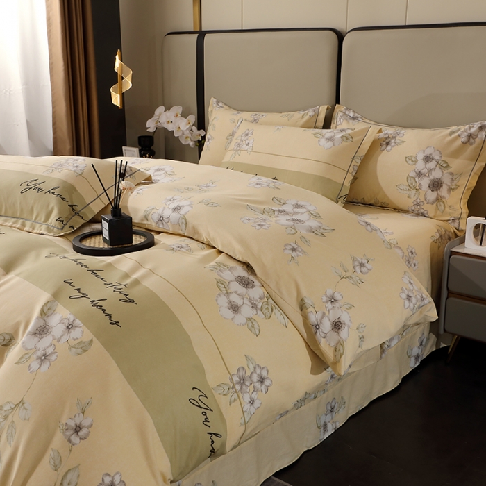 91家纺网 家纺一手货源 找家纺 晶缦 2023新款格林系列全棉活性磨毛多规格四件套 瑞丽