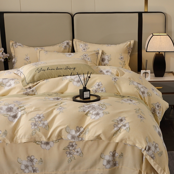 91家纺网 家纺一手货源 找家纺 晶缦 2023新款格林系列全棉活性磨毛多规格四件套 瑞丽