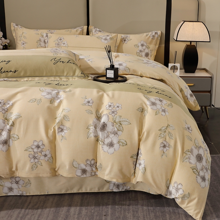 91家纺网 家纺一手货源 找家纺 晶缦 2023新款格林系列全棉活性磨毛多规格四件套 瑞丽