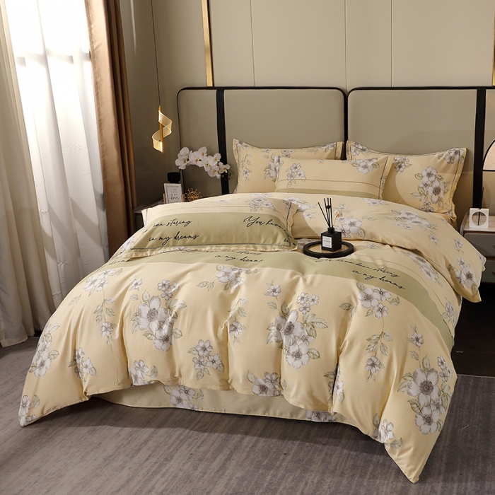 91家纺网 家纺一手货源 找家纺 晶缦 2023新款格林系列全棉活性磨毛多规格四件套 瑞丽