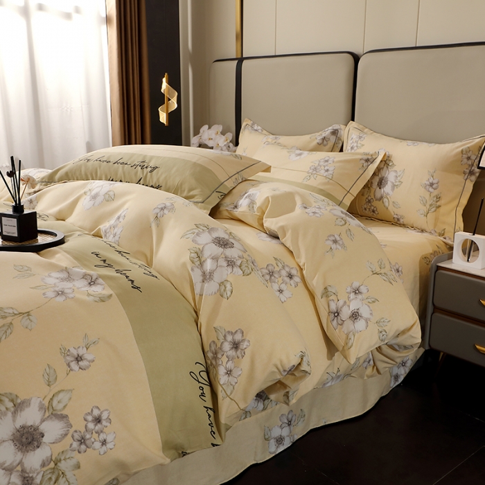 91家纺网 家纺一手货源 找家纺 晶缦 2023新款格林系列全棉活性磨毛多规格四件套 瑞丽