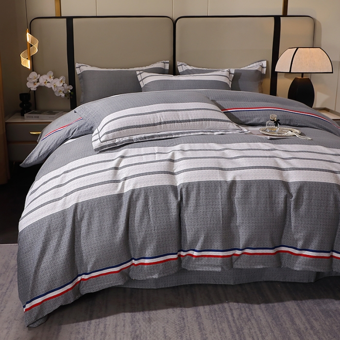 91家纺网 家纺一手货源 找家纺 晶缦 2023新款格林系列全棉活性磨毛多规格四件套 圣马可