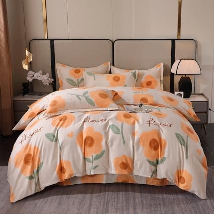 晶缦 2023新款格林系列全棉活性磨毛多规格四件套 太阳花