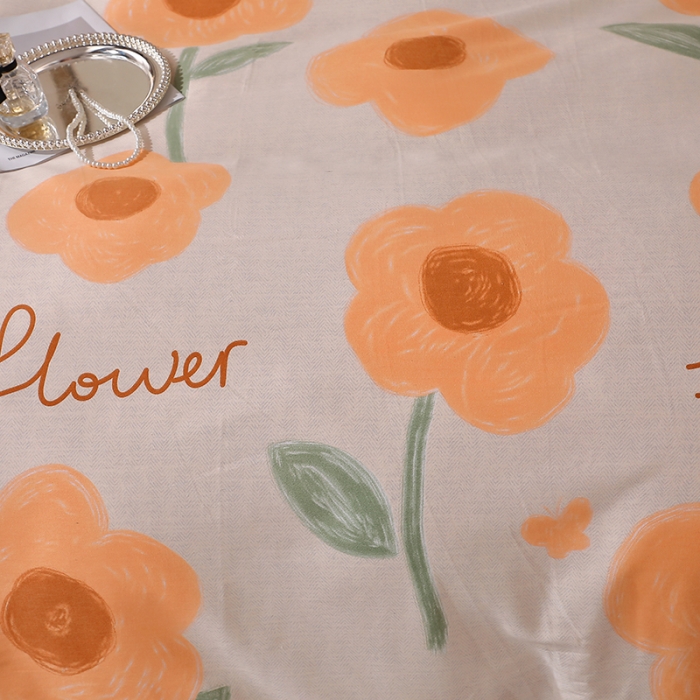 91家纺网 家纺一手货源 找家纺 晶缦 2023新款格林系列全棉活性磨毛多规格四件套 太阳花