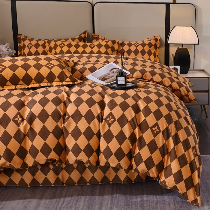 91家纺网 家纺一手货源 找家纺 晶缦 2023新款格林系列全棉活性磨毛多规格四件套 星罗