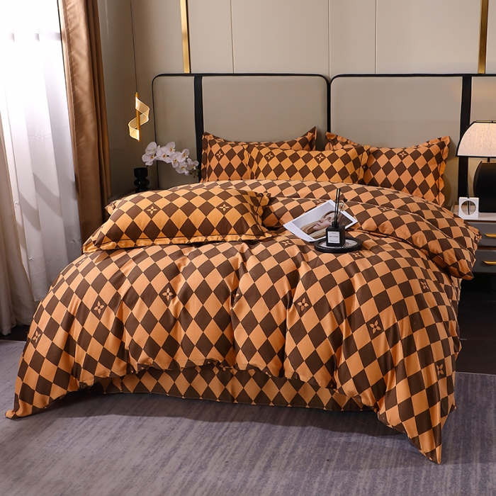 91家纺网 家纺一手货源 找家纺 晶缦 2023新款格林系列全棉活性磨毛多规格四件套 星罗