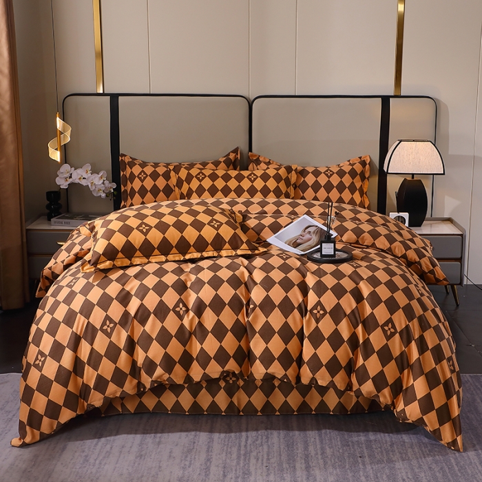 91家纺网 家纺一手货源 找家纺 晶缦 2023新款格林系列全棉活性磨毛多规格四件套 星罗