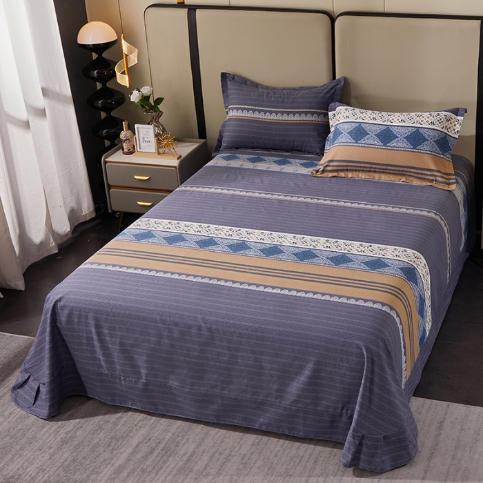 91家纺网 家纺一手货源 找家纺 晶缦 2023新款格林系列全棉活性磨毛多规格床单 艾格之恋