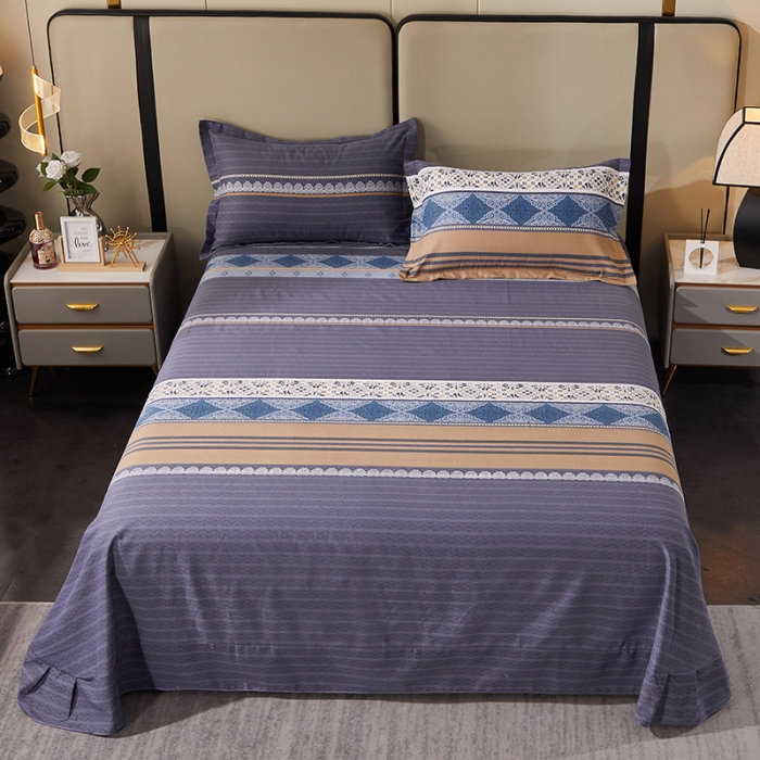 91家纺网 家纺一手货源 找家纺 晶缦 2023新款格林系列全棉活性磨毛多规格床单 艾格之恋