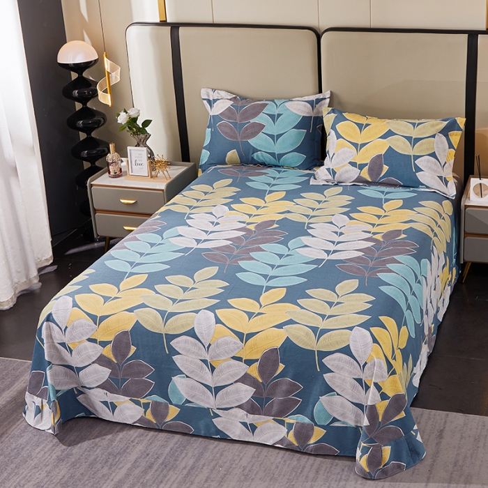 91家纺网 家纺一手货源 找家纺 晶缦 2023新款格林系列全棉活性磨毛多规格床单 碧水瑶