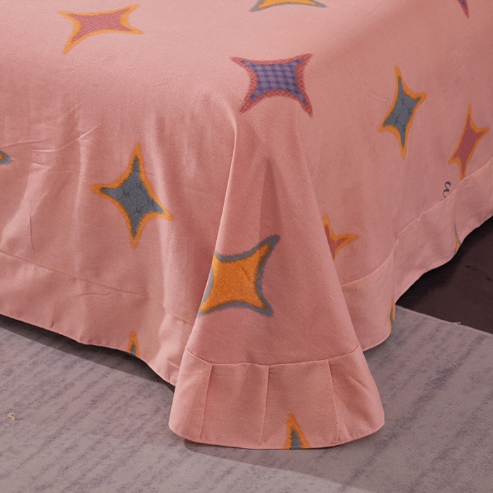 91家纺网 家纺一手货源 找家纺 晶缦 2023新款格林系列全棉活性磨毛多规格床单 满天星