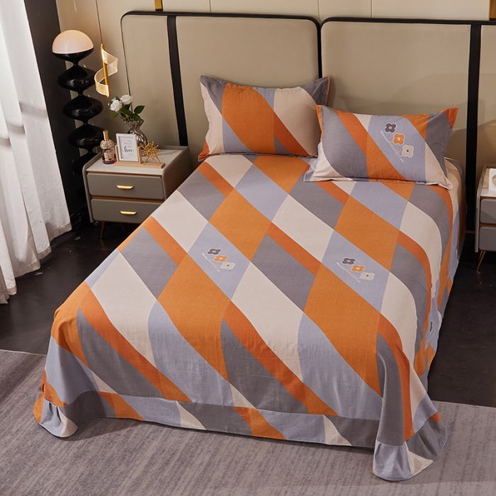 91家纺网 家纺一手货源 找家纺 晶缦 2023新款格林系列全棉活性磨毛多规格床单 曼妙花絮