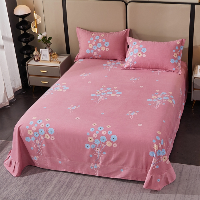 91家纺网 家纺一手货源 找家纺 晶缦 2023新款格林系列全棉活性磨毛多规格床单 沁香