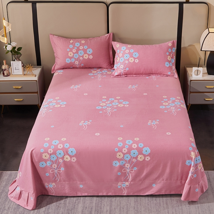 91家纺网 家纺一手货源 找家纺 晶缦 2023新款格林系列全棉活性磨毛多规格床单 沁香