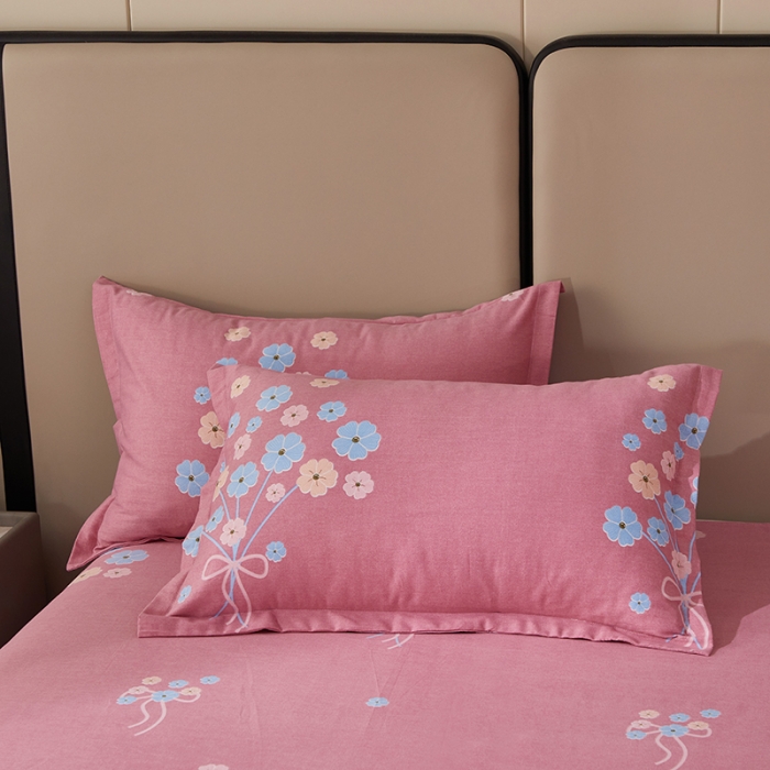 91家纺网 家纺一手货源 找家纺 晶缦 2023新款格林系列全棉活性磨毛多规格床单 沁香