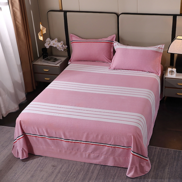 91家纺网 家纺一手货源 找家纺 晶缦 2023新款格林系列全棉活性磨毛多规格床单 爱伦粉