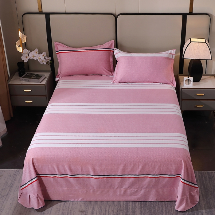 91家纺网 家纺一手货源 找家纺 晶缦 2023新款格林系列全棉活性磨毛多规格床单 爱伦粉