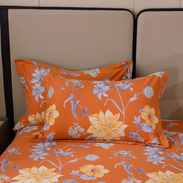 91家纺网 家纺一手货源 找家纺 晶缦 2023新款格林系列全棉活性磨毛多规格床单 浪漫花语