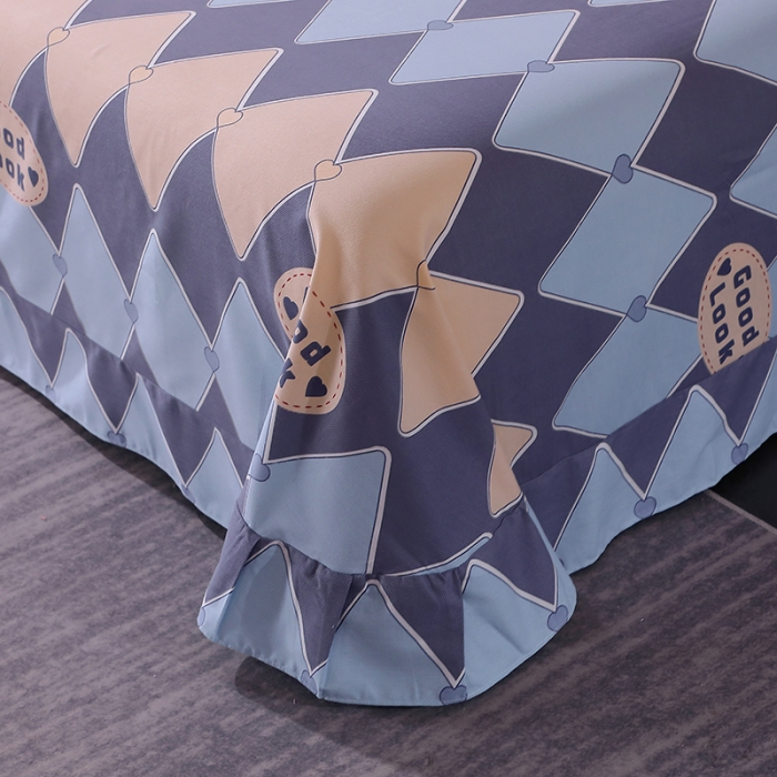 91家纺网 家纺一手货源 找家纺 晶缦 2023新款格林系列全棉活性磨毛多规格床单 棱镜